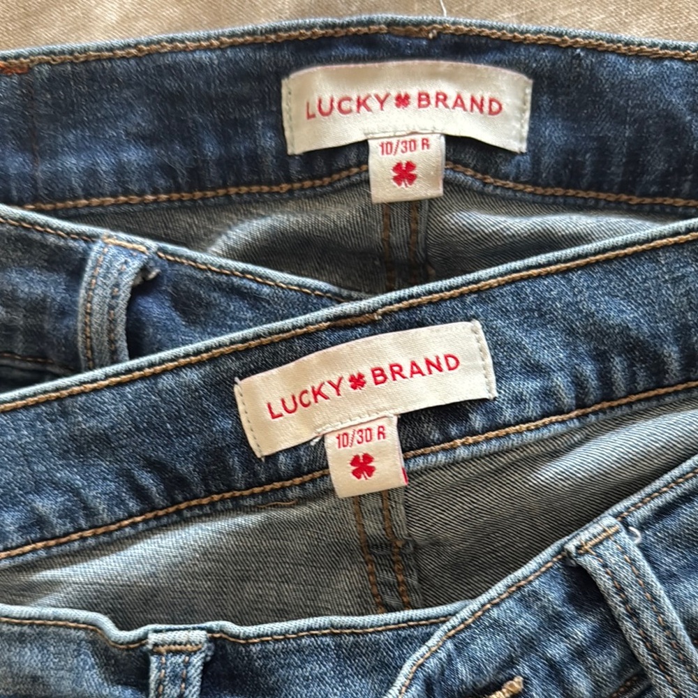 2 Pairs Lucky Brand Jeans Sweet Mid Rise Boot size 10